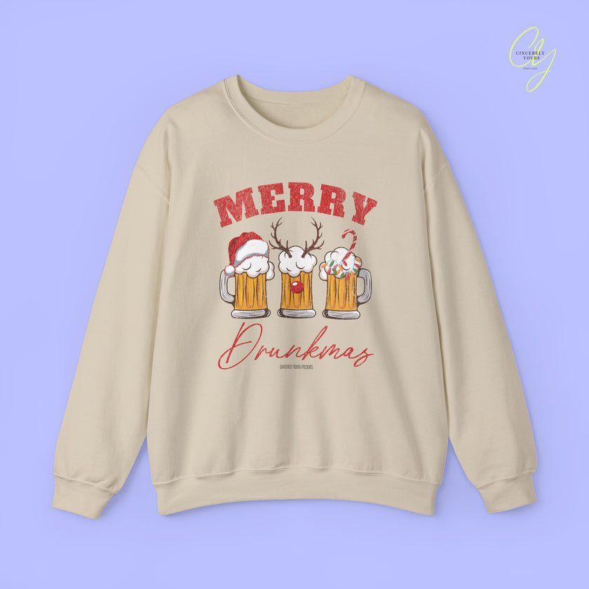 Christmas Sweatshirt | Merry Drunkmas Beer Stein