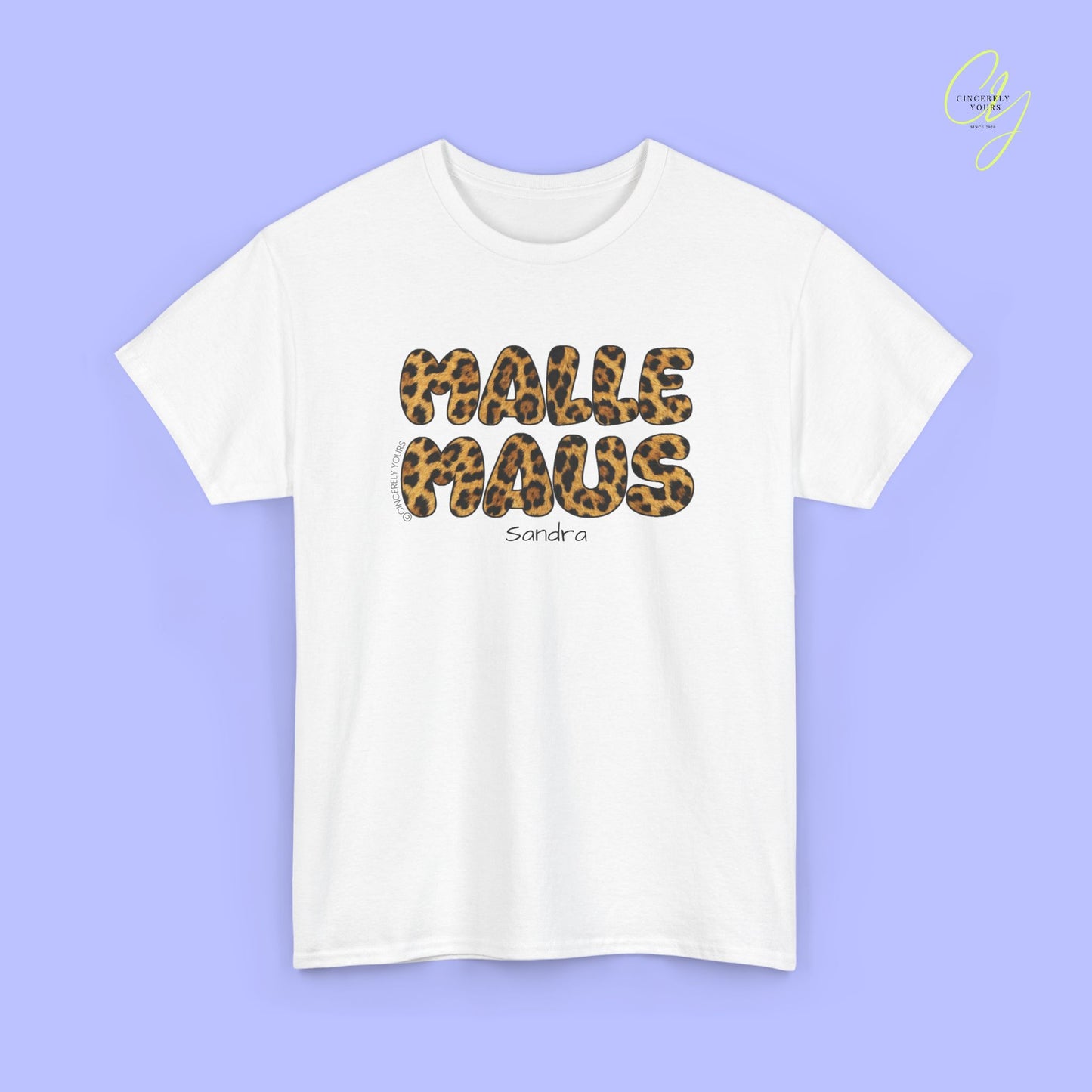 Mallemaus Shirt Malle Maus Leo — Malle Maus Schriftzug Leopard (Customizable)