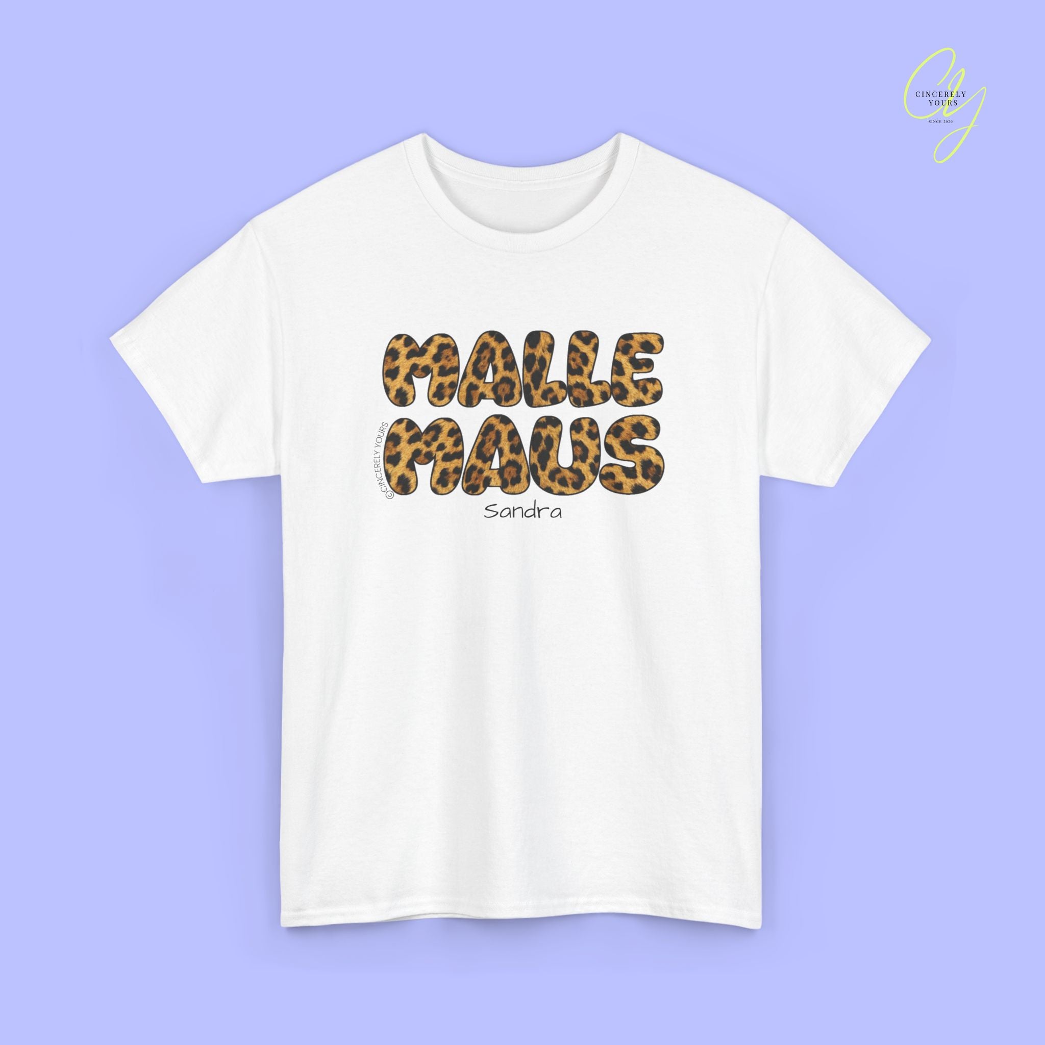 T-shirt Mallemaus Malle Maus Leo — Inscription Malle Maus Léopard (personnalisable)