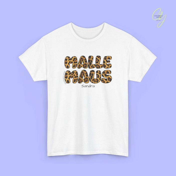 Mallemaus Shirt Malle Maus Leo — Malle Maus Schriftzug Leopard (Customizable)