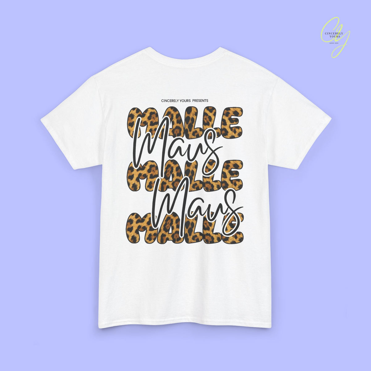 Mallemaus Shirt | Malle Maus Leopard Black Bubble font