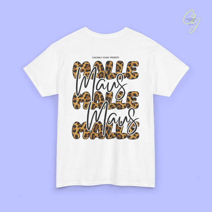 Mallemaus Shirt | Malle Maus Leopard Black Bubble font
