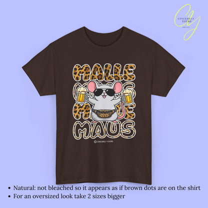 Mallemaus Shirt Malle Maus  - Leopard Bauchtasche Bierkrug OG