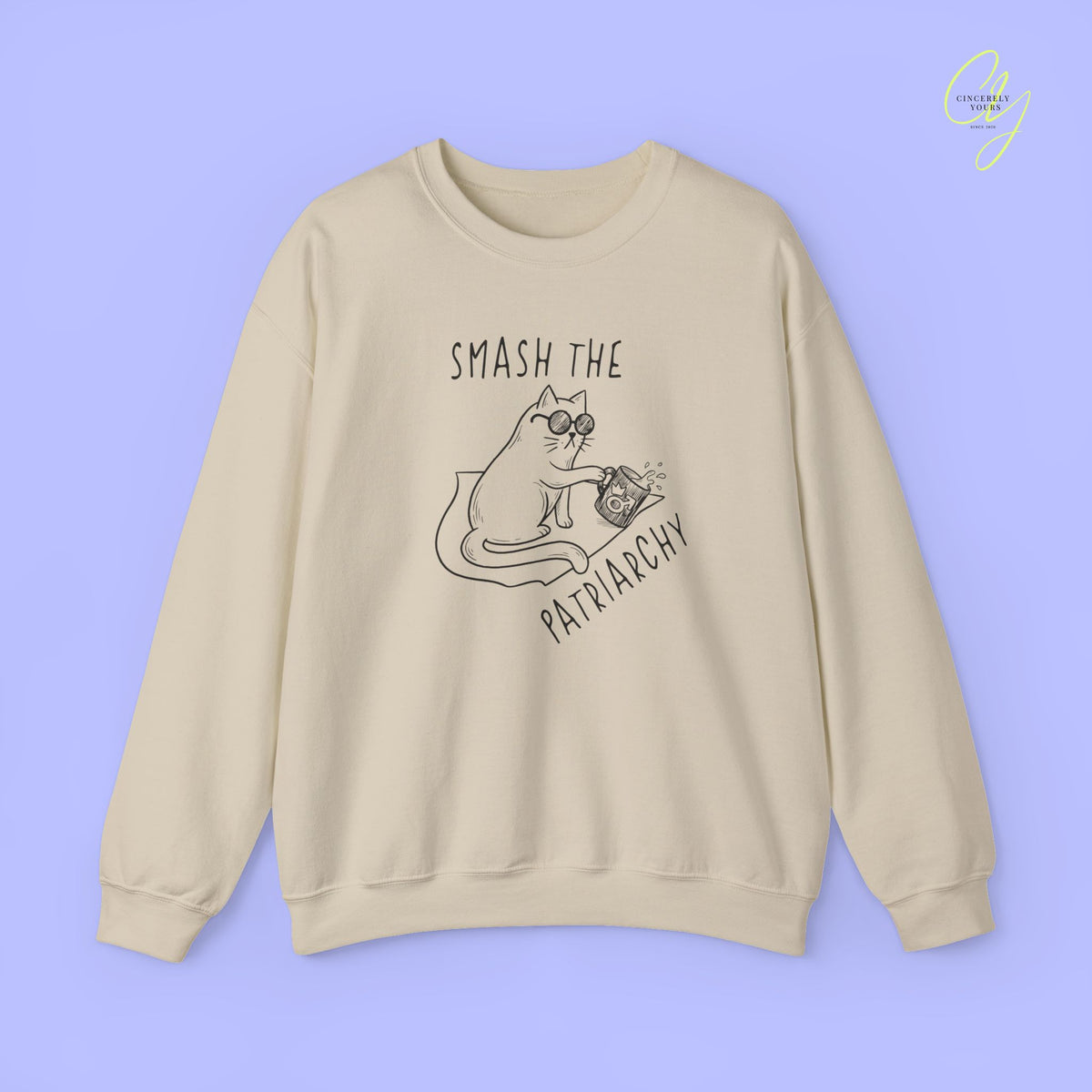 Cat Sweatshirt | Smash The Patriarchy