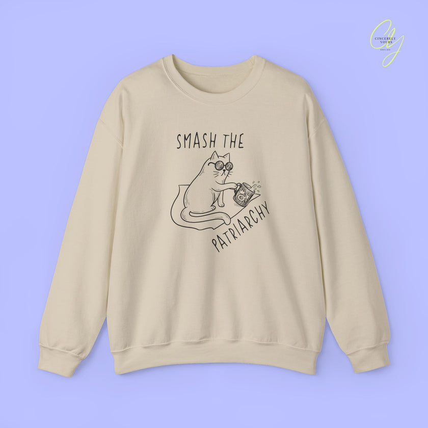 Cat Sweatshirt | Smash The Patriarchy