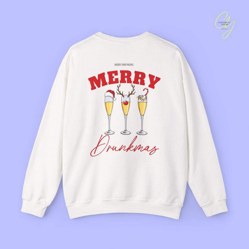Christmas Sweatshirt | Merry Drunkmas Prosecco