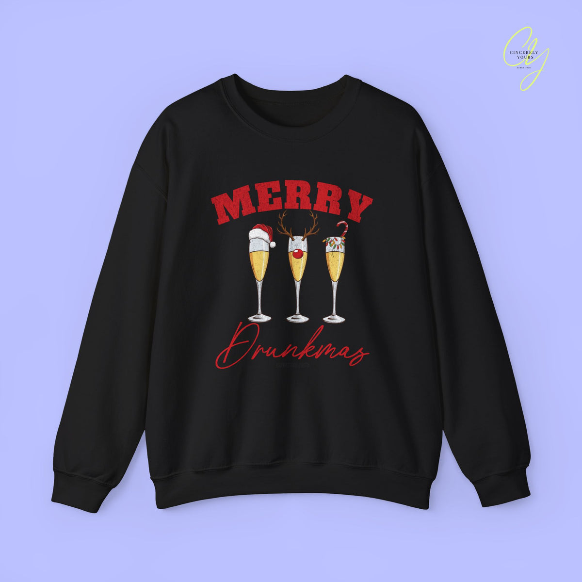 Christmas Sweatshirt | Merry Drunkmas Prosecco