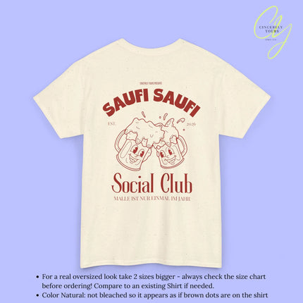 Malle Party Shirt — Saufi Saufi Social Club Bierkrüge Maskottchen (Customizable) Cincerely Yours