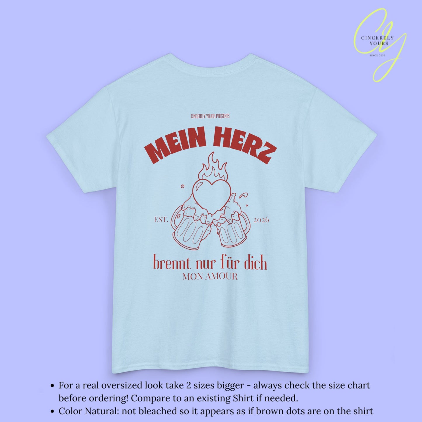 Malle Party Shirt — Mein Herz brennt nur für dich Bierkrüge (Customizable)