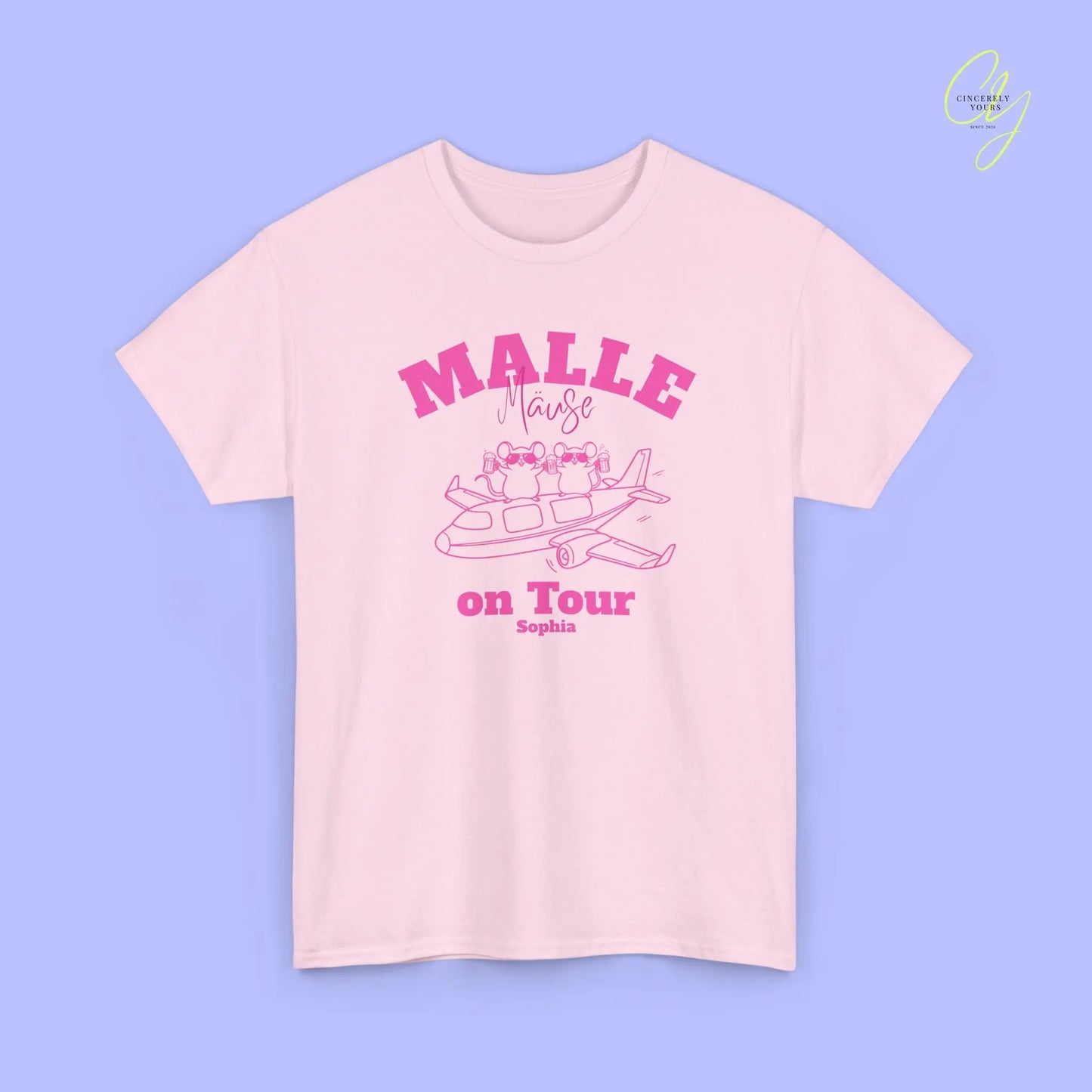 Malle Party Shirt — Malle Party Maus on tour Bierkrug Flugzeug(Customizable) Cincerely Yours