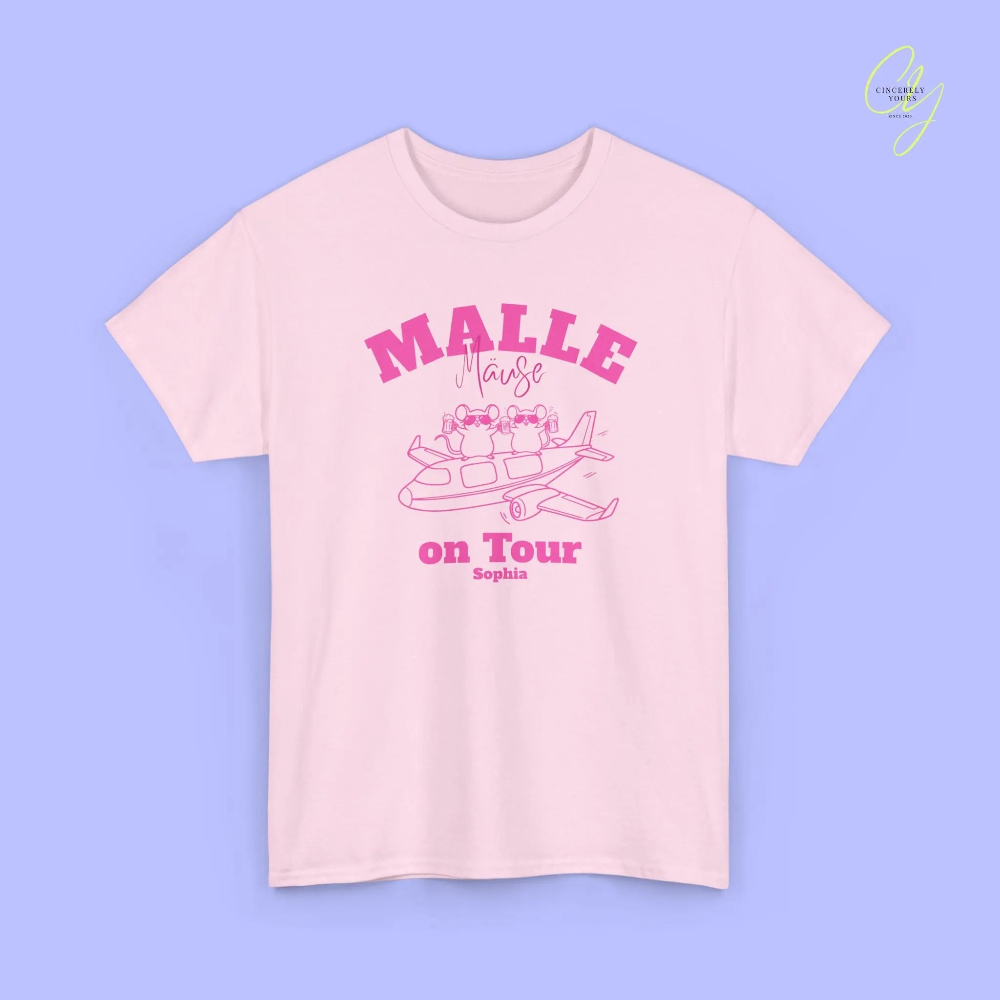 Malle Party Shirt — Malle Party Maus on tour Bierkrug Flugzeug(Customizable) Cincerely Yours