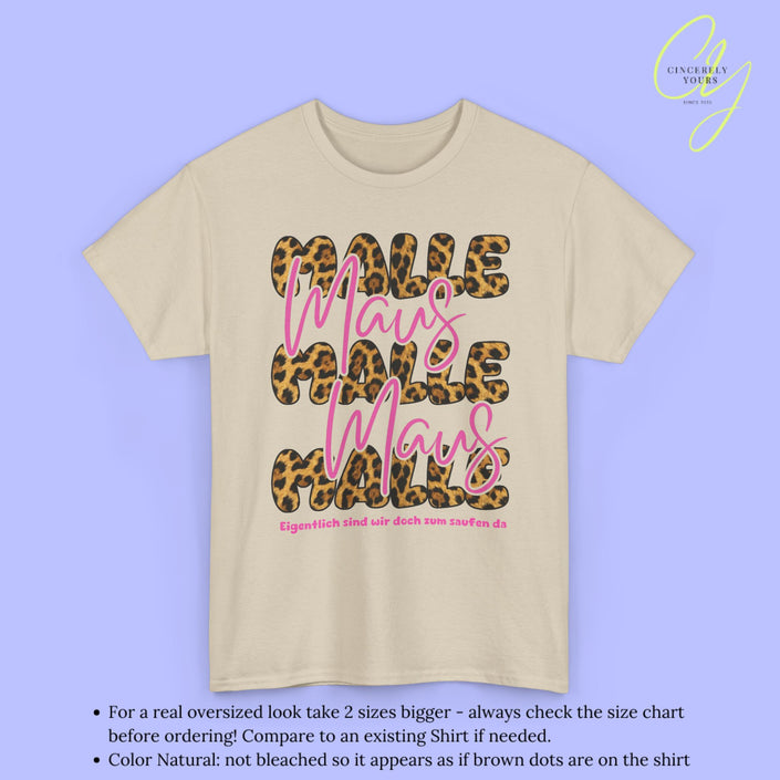Mallemaus Shirt | Malle Maus Leopard Pink Bubble font