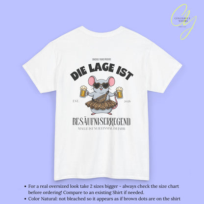 Mallemaus Shirt Malle Maus Leopard —  Die Lage ist besäufniserregend (Customizable)