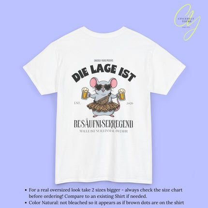 Mallemaus Shirt Malle Maus Leopard —  Die Lage ist besäufniserregend (Customizable)