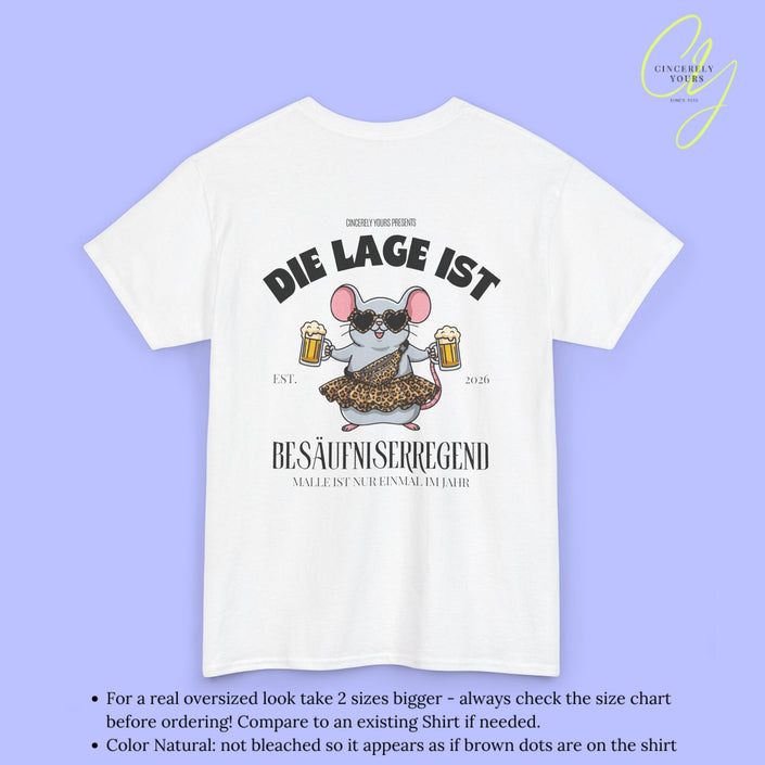 Mallemaus Shirt Malle Maus Leopard —  Die Lage ist besäufniserregend (Customizable)