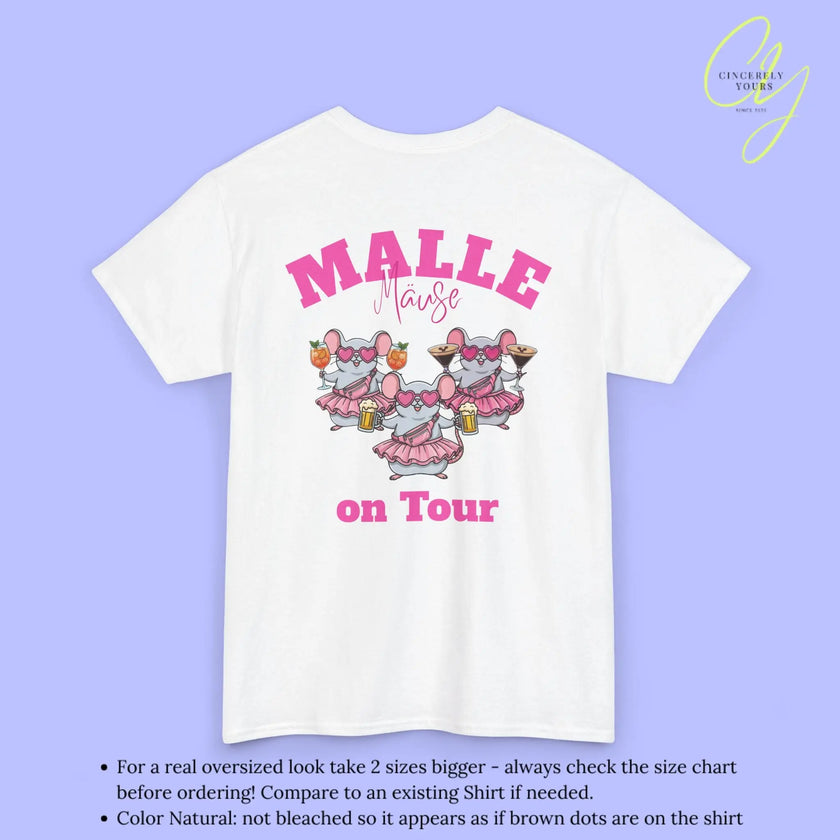 T-shirt Mallemaus Malle - T-shirt de fête Malle Maus on Tour Impression dos Chope de bière Spritz Espresso Martini (Personnalisable)