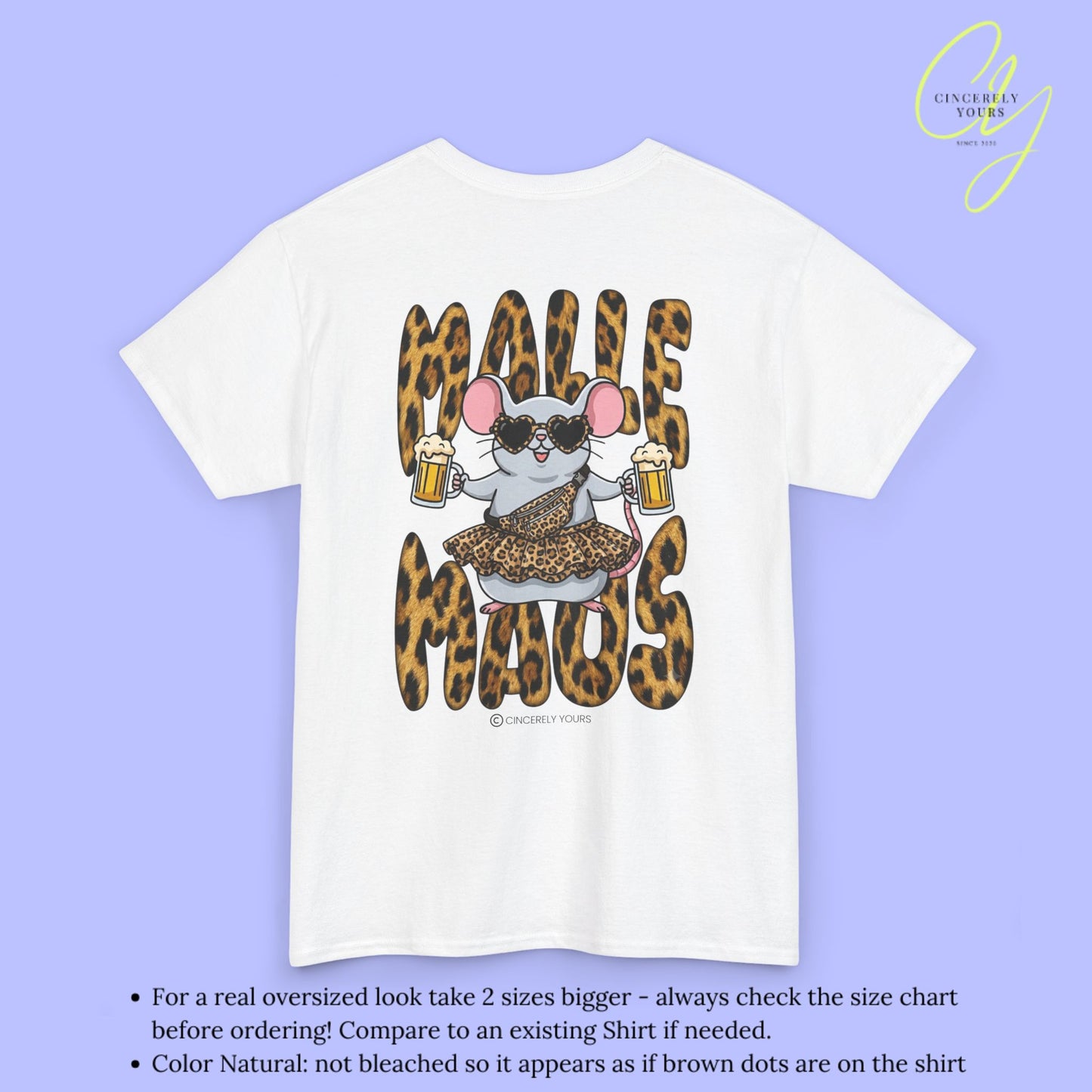 Mallemaus Shirt  —  Malle Maus T-Shirt Leopard backprint(Customizable)