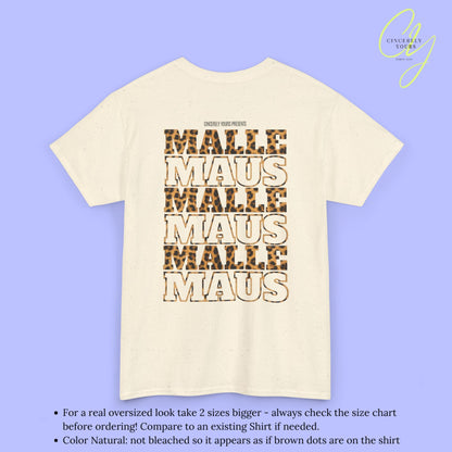 Mallemaus Shirt — Malle Maus Schriftzug Leopard Backprint Malle Shirt (Customizable)