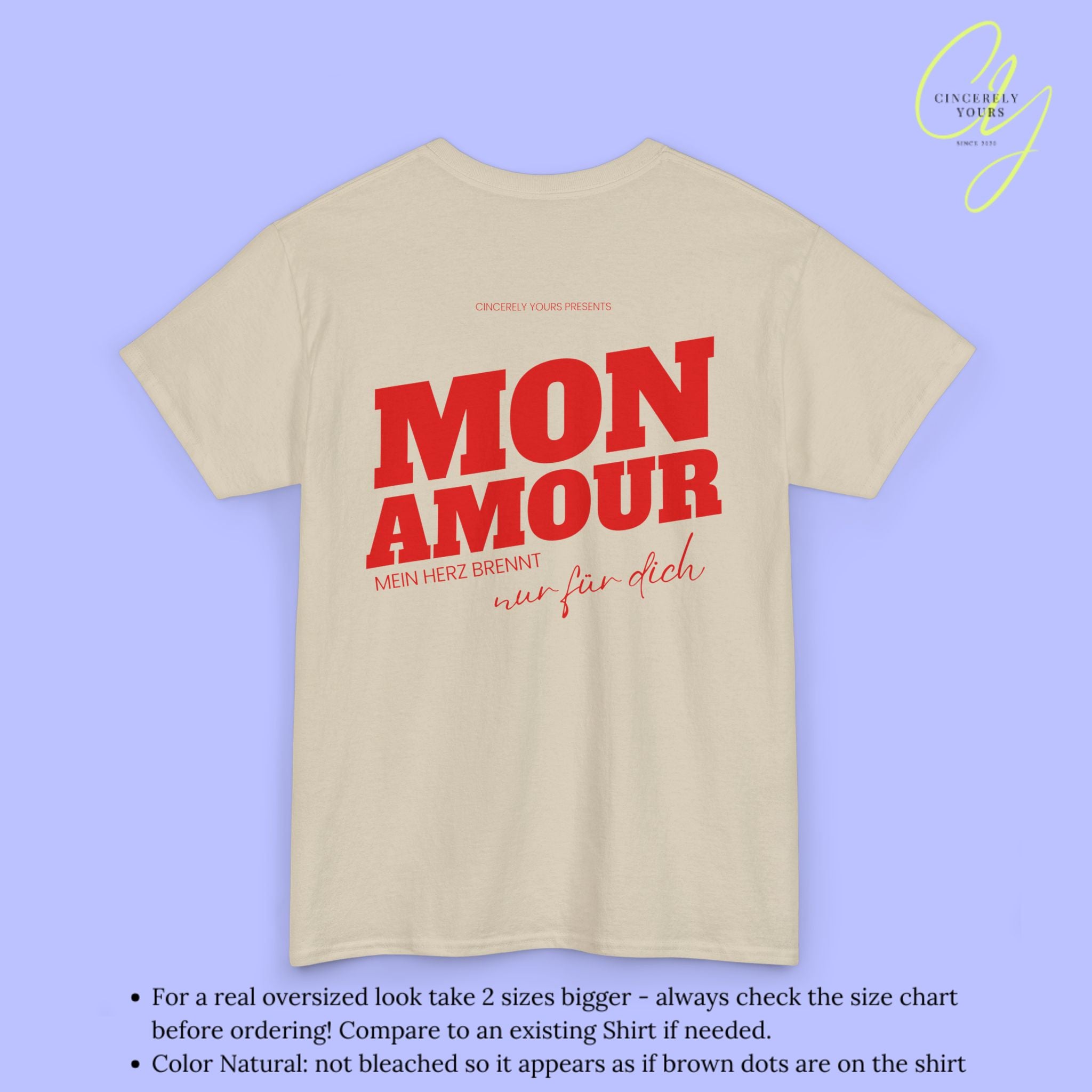 Malle Shirt Mon Amour— Mein Herz brennt nur für dich (Customizable)