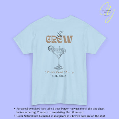 Old Money Bachelorette Shirt Beige — Margarita Hen Party Crew Shirt JGA Backprint only (Customizable)