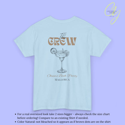 Old Money Bachelorette Shirt Beige — Margarita Hen Party Crew Shirt JGA Backprint only (Customizable)