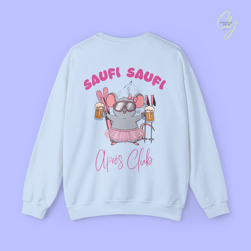 Party Sweater | Saufi Saufi Aprés Ski Maus Pink Social Club