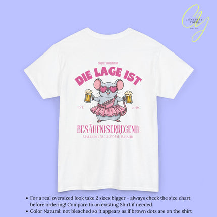 Mallemaus Shirt Malle Maus  —  Die Lage ist besäufniserregend Pink (Customizable)
