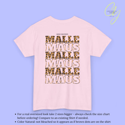Mallemaus Shirt — Malle Maus Schriftzug Leopard Backprint Malle Shirt (Customizable)