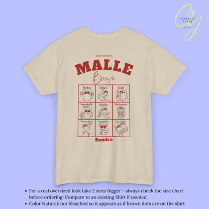 Mallemaus Shirt Malle - Bingo Party Shirt Malle Maus Backprint Party Spiel (Personalisierbar)
