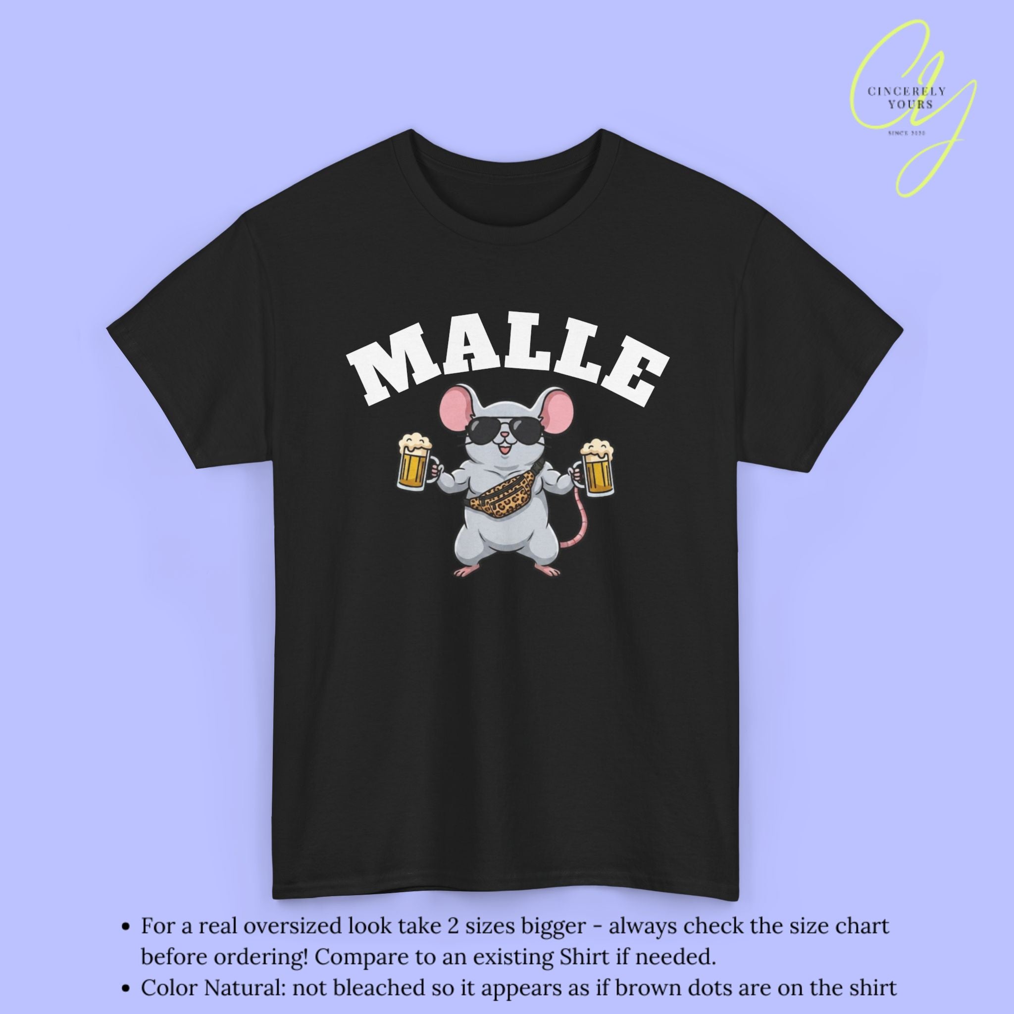 T-shirt Mallemaus Malle - Souris Musclée Chope de bière Sac banane (V2)