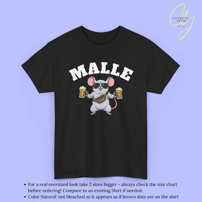 Mallemaus Shirt Malle - Muskel Maus Bierkrug Bauchtasche (V2)