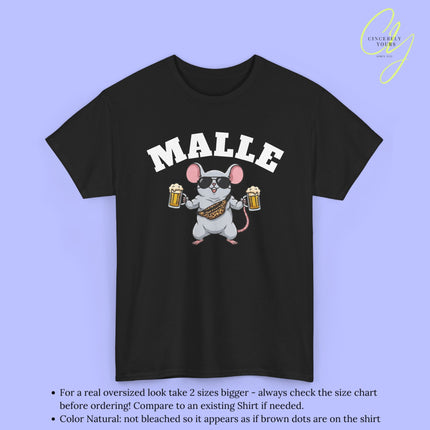 Mallemaus Shirt Malle - Muskel Maus Bierkrug Bauchtasche (V2)