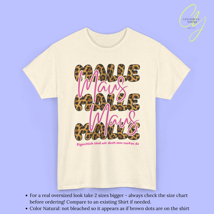 Mallemaus Shirt | Malle Maus Leopard Pink Bubble font