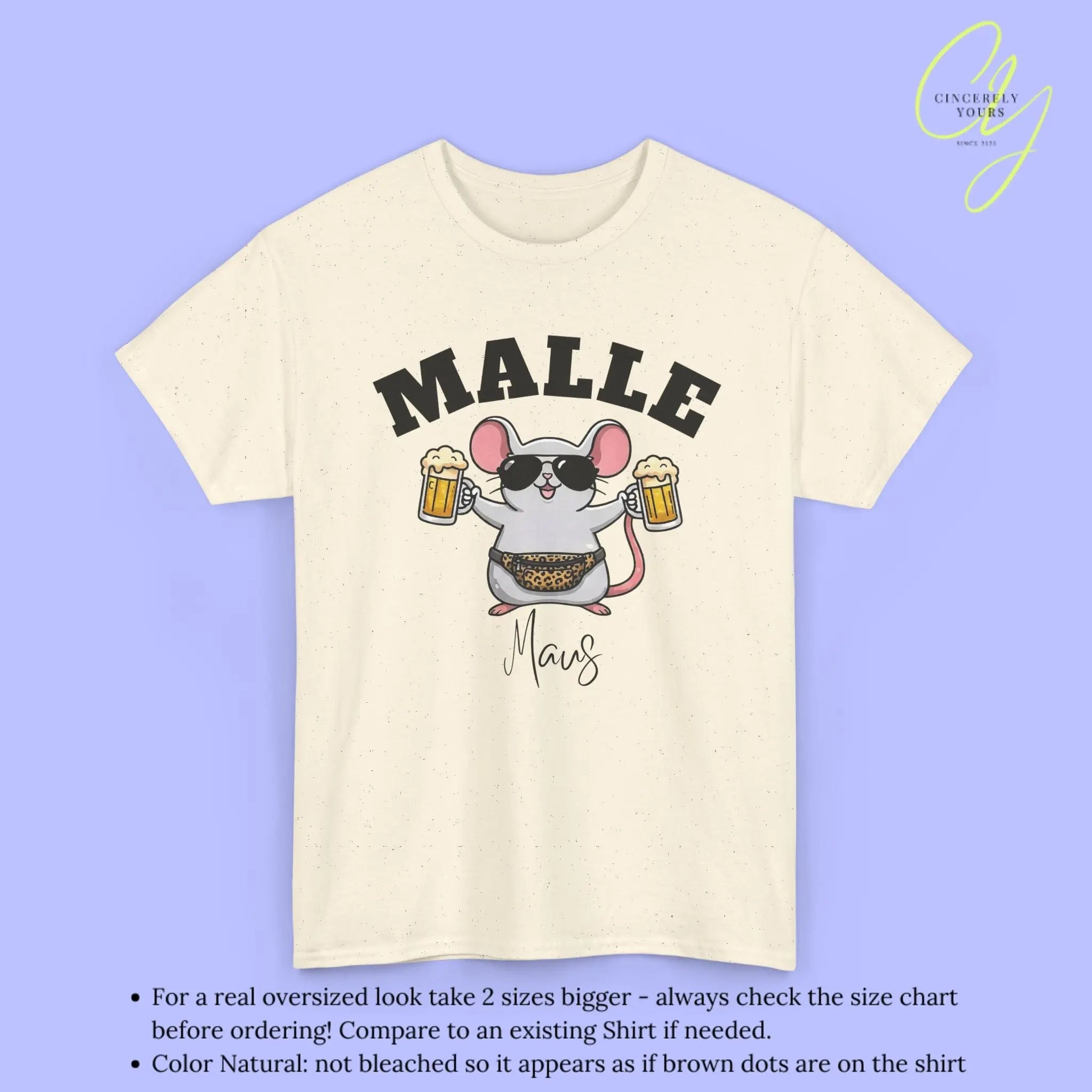 Malle Party Shirt — Malle Maus Bierkrug Bauchtasche Cincerely Yours