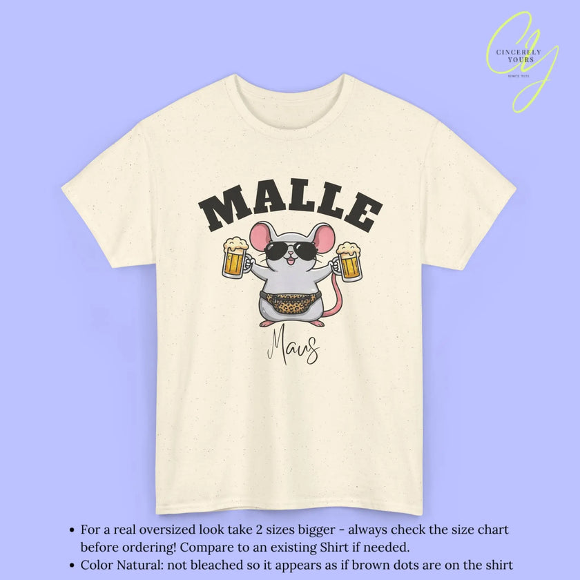 Malle Party Shirt — Malle Maus Bierkrug Bauchtasche Cincerely Yours