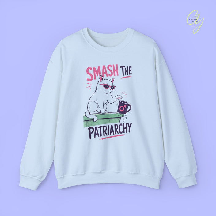 Feminist Cat Sweatshirt | Smash the Patriarchy