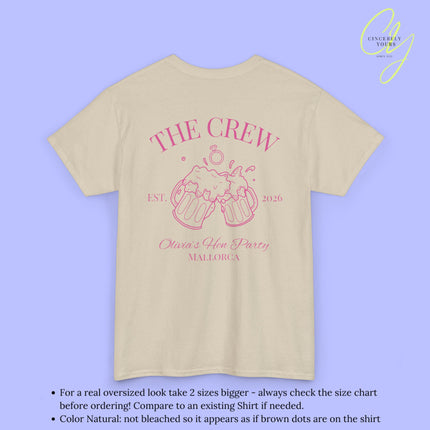 Old Money Bachelorette Shirt — Bierkrug Verlobungsring Hen Party Crew Shirt JGA Backprint only (Customizable)