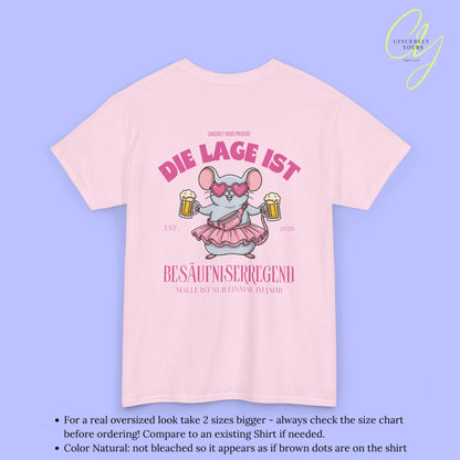 Mallemaus Shirt Malle Maus  —  Die Lage ist besäufniserregend Pink (Customizable)