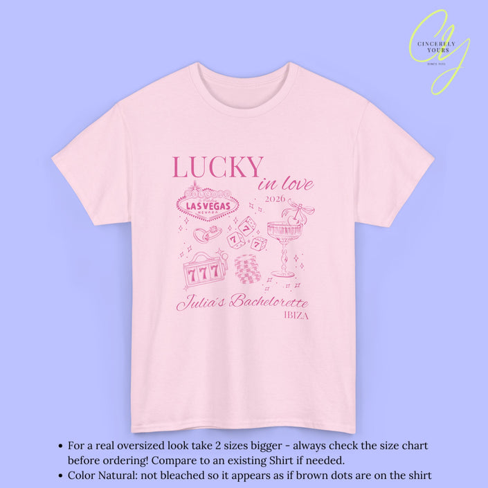JGA Shirt Lucky in Love Las Vegas Style Bachelorette Party