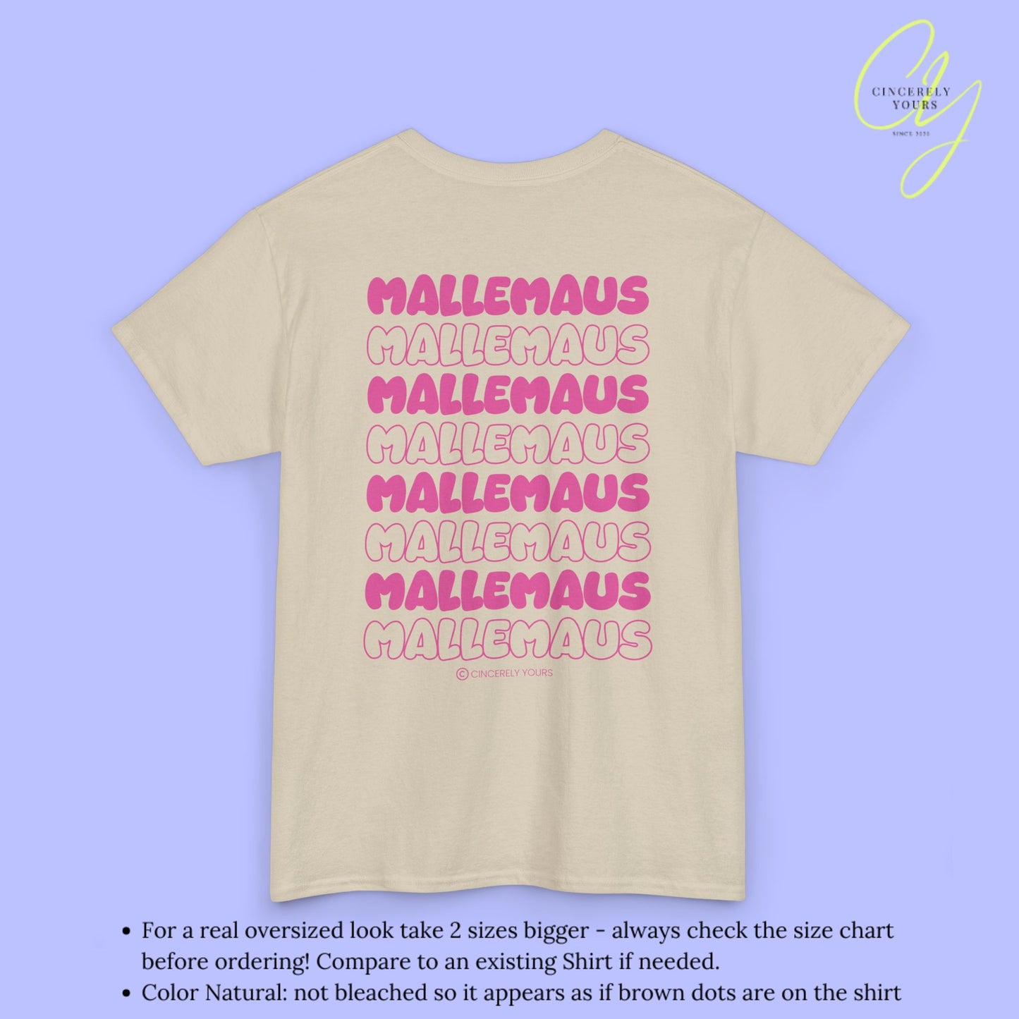 Mallemaus Shirt  —  Malle Maus T-Shirt pink backprint(Customizable)