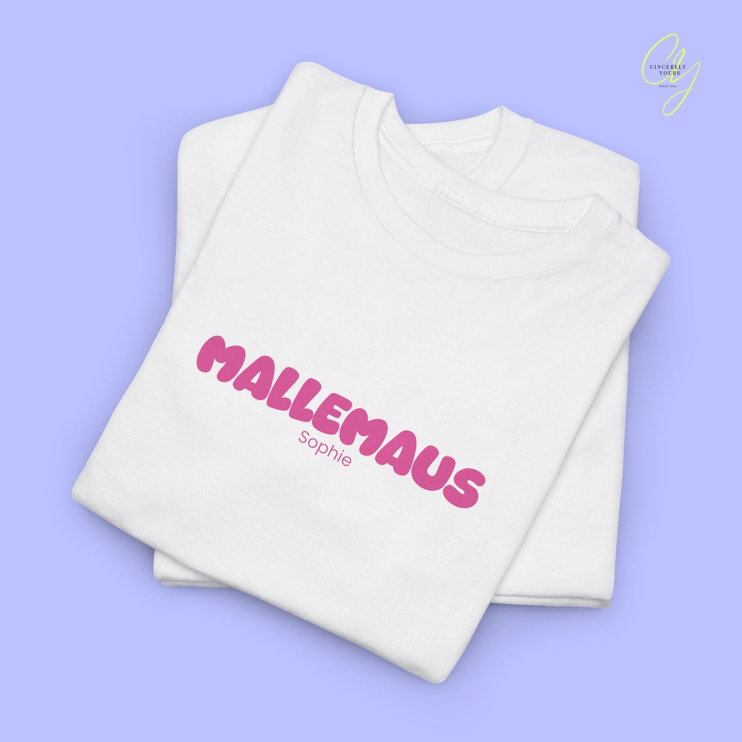 Mallemaus Shirt  —  Malle Maus T-Shirt pink backprint(Customizable)