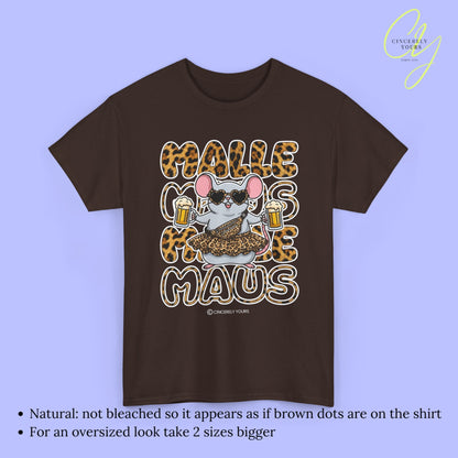 Mallemaus Shirt Malle Maus  - Leopard Bauchtasche Bierkrug