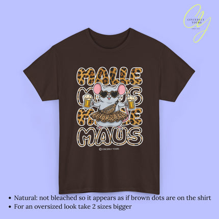 Mallemaus Shirt Malle Maus  - Leopard Bauchtasche Bierkrug