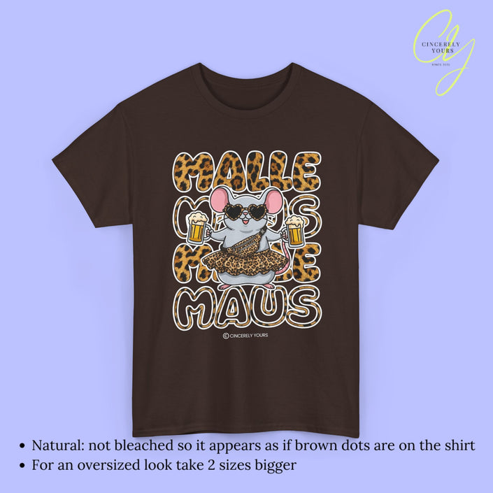 Mallemaus Shirt Malle Maus  - Leopard Bauchtasche Bierkrug