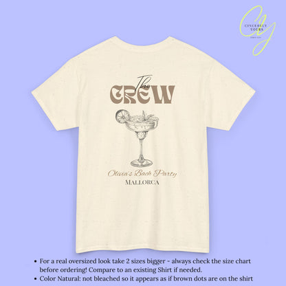 Old Money Bachelorette Shirt Beige — Margarita Hen Party Crew Shirt JGA Backprint only (Customizable)
