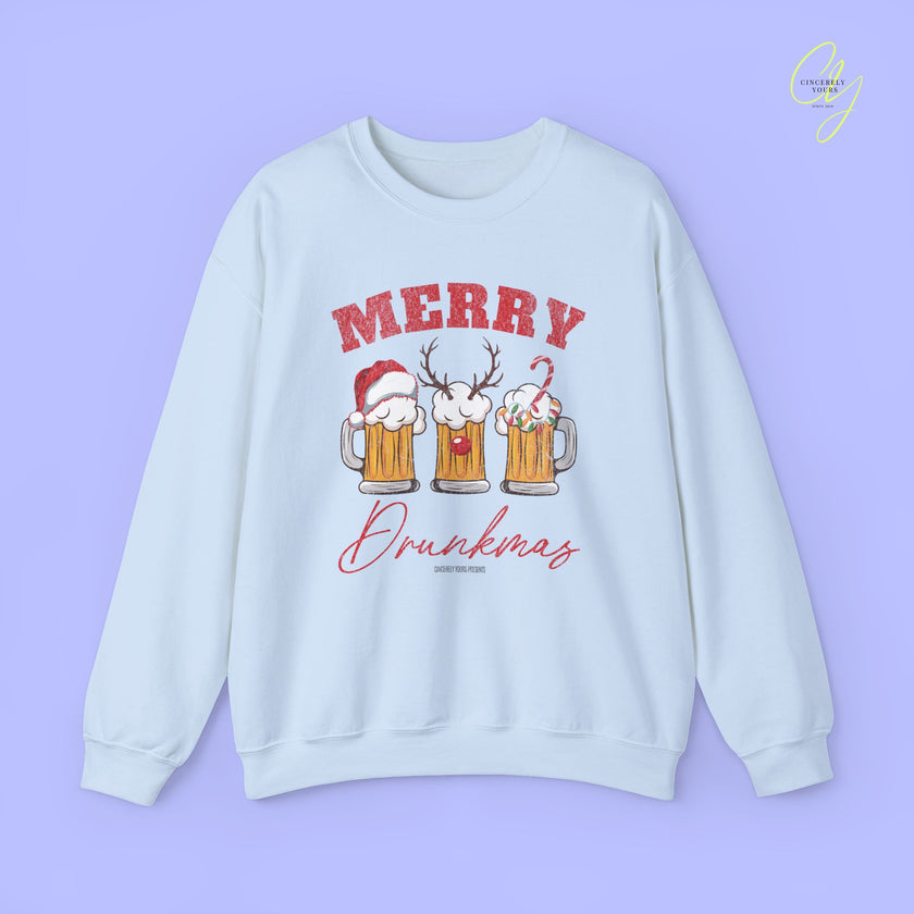 Christmas Sweatshirt | Merry Drunkmas Beer Stein