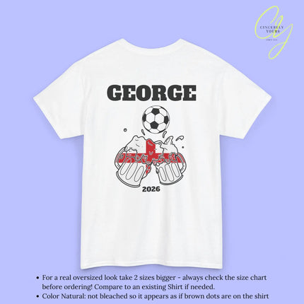 Personaliserter Name Fussball Shirt — England Flagge Bierkrug (Personalisierbar) Cincerely Yours