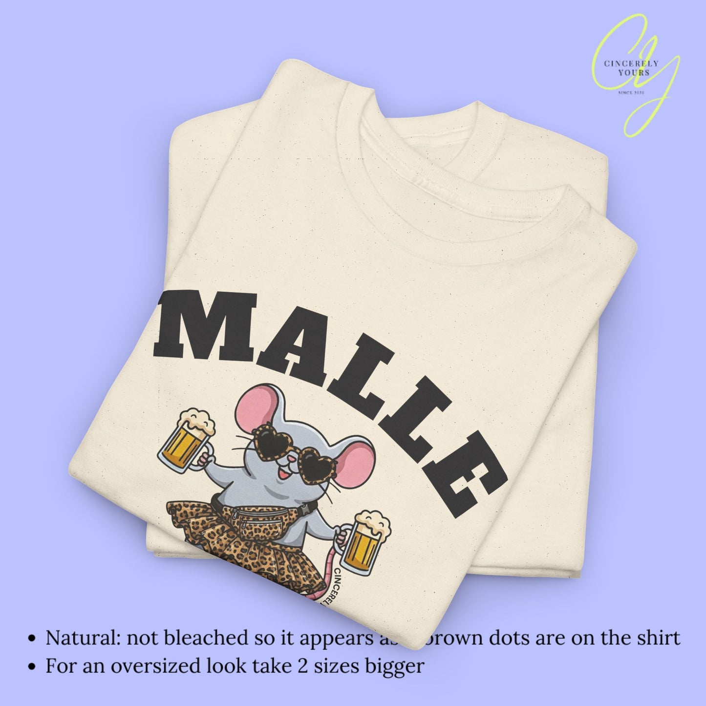 Mallemaus Shirt Malle Maus  - Leopard Bauchtasche Bierkrug