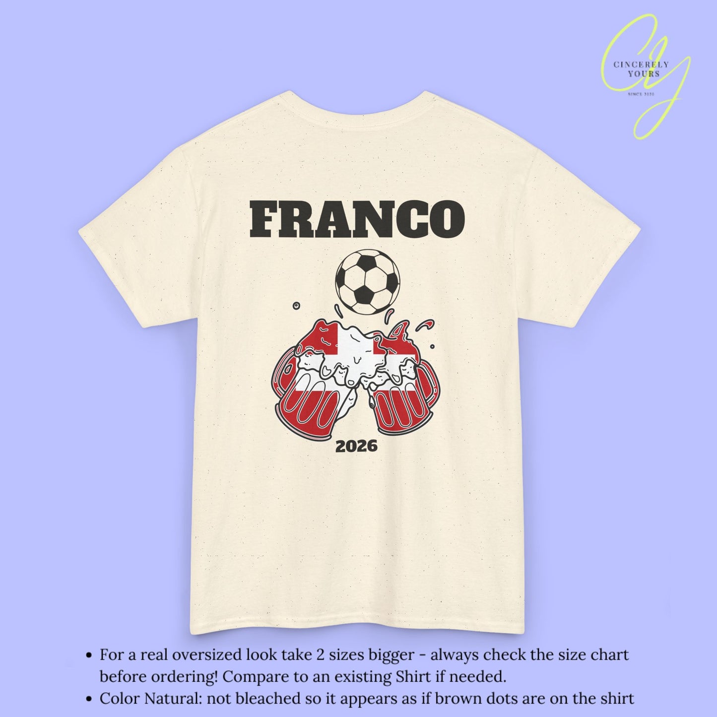 Personaliserter Name Fussball Shirt — Schweiz Flagge Bierkrug (Personalisierbar)