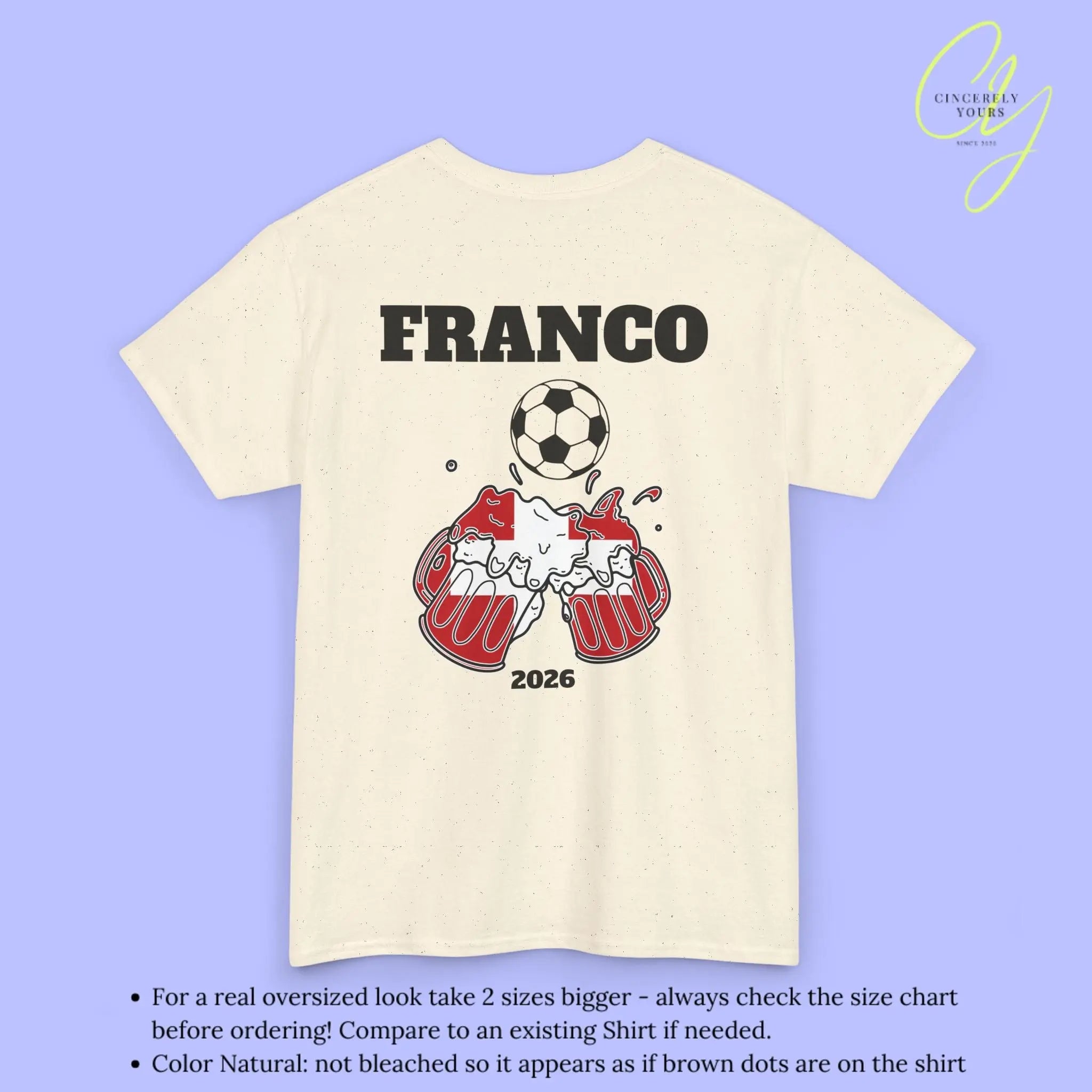 Personaliserter Name Fussball Shirt — Schweiz Flagge Bierkrug (Personalisierbar) Cincerely Yours